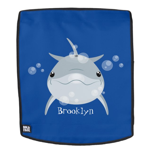 Cute happy kawaii dolphin cartoon backpack (Removable Face)