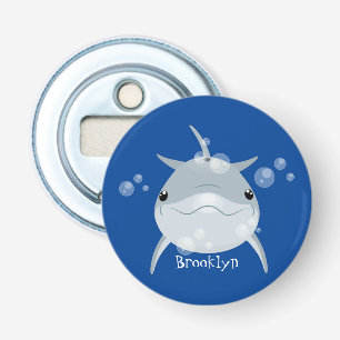 Cute happy kawaii dolphin cartoon bottle opener