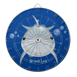 Cute happy kawaii dolphin cartoon dartboard