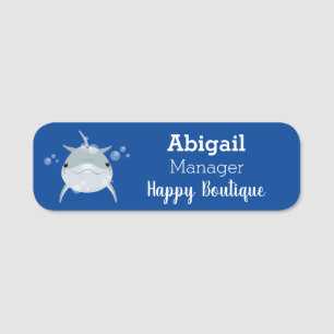 Cute happy kawaii dolphin cartoon  name tag