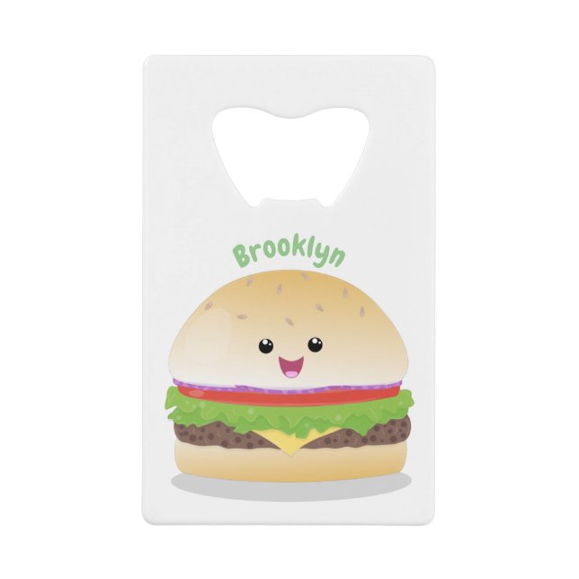 Cute happy kawaii hamburger cartoon (Front)