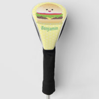 Cute happy kawaii hamburger cartoon
