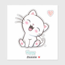 Cute Happy Kitty Cat & Heart