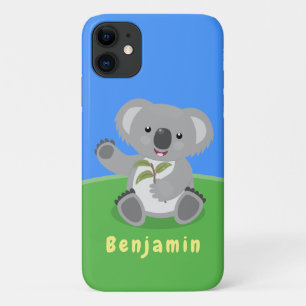 Cute happy koala waving cartoon illustration Case-Mate iPhone case