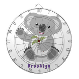 Cute happy koala waving cartoon illustration dartboard
