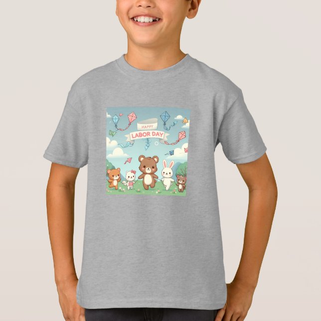 Cute Happy Labour Day T-Shirt (Front)