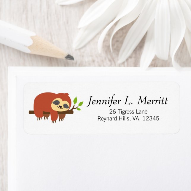 Cute Happy Lazy Sloth Napping Art (Insitu)