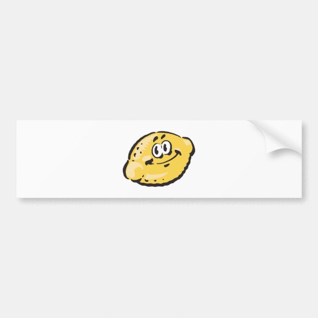 cute happy lemon bumper sticker (Front)