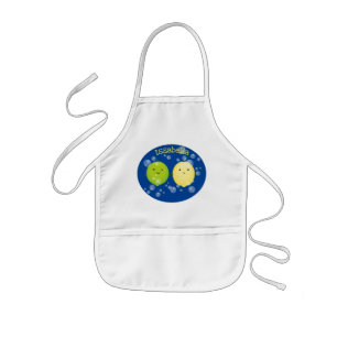 Cute happy lemon lime cartoon illustration kids apron