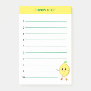 Cute happy lemon Things To Do Post-it Notes
