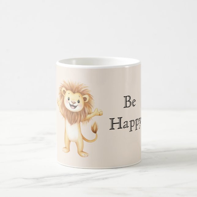 Cute Happy Lion Coffee Mug (Center)