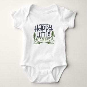 Cute happy little Camper word art Baby Bodysuit