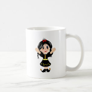 Cute happy little girl cartoon coffee mug
