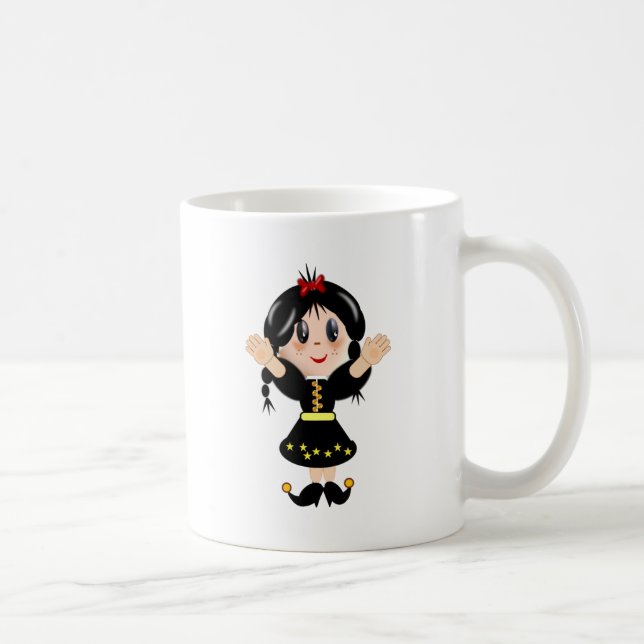 Cute happy little girl cartoon coffee mug (Right)