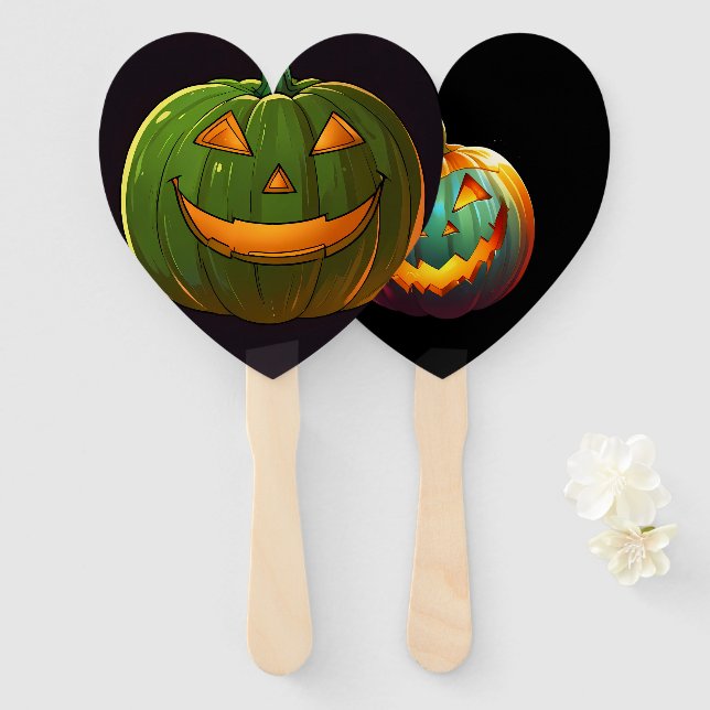 Cute Happy Little Pumpkin  Hand Fan (Front and Back)