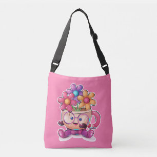 Cute Happy Little Tea Cup Crossbody Bag
