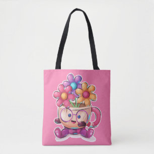 Cute Happy Little Tea Cup Tote Bag