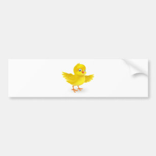 Cute happy little yellow Easter chick Bumper Sticker