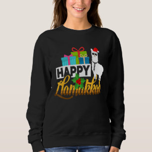Cute Happy Llamakkah Alpaca Llama Hanukkah Costum Sweatshirt