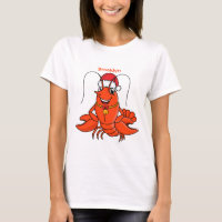Cute happy lobster wearing Christmas hat cartoon