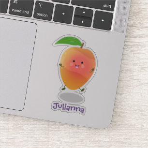 Cute happy mango cartoon illustration