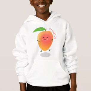 Cute happy mango yellow cartoon illustration