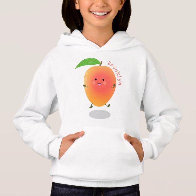 Cute happy mango yellow cartoon illustration (Front)