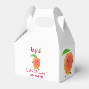 Cute happy mango yellow cartoon illustration favour box
