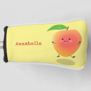 Cute happy mango yellow cartoon illustration golf head cover