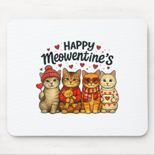Cute Happy Meowentines Valentine Cats Love Men Wom Mouse Pad