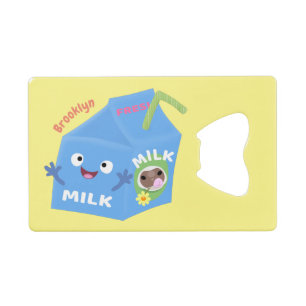 Cute happy milk carton character cartoon