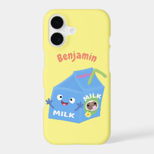 Cute happy milk carton character cartoon