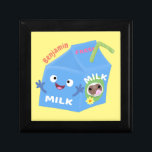 Cute happy milk carton character cartoon gift box<br><div class="desc">This happy milk carton is lots of fun! Drawn in cute cartoon style.</div>
