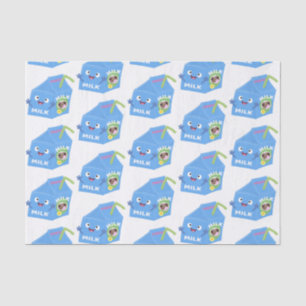 Cute happy milk carton character cartoon tissue paper