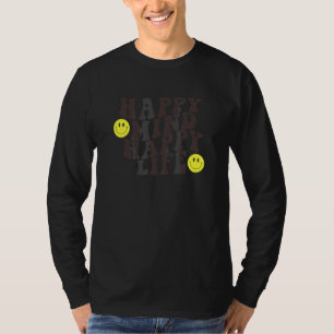 Cute Happy Mind Happy Life 70s Yellow Smile Smilin T-Shirt