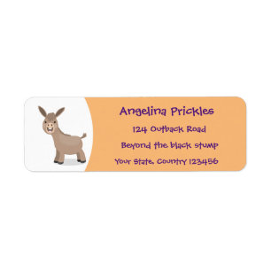 Cute happy miniature donkey cartoon illustration