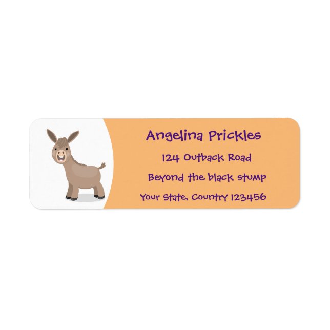 Cute happy miniature donkey cartoon illustration (Front)