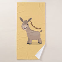 Cute happy miniature donkey cartoon illustration