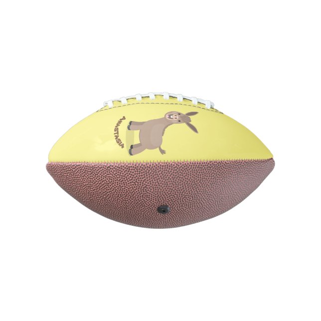 Cute happy miniature donkey cartoon illustration football (Rotated 270)