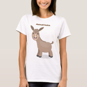 Cute happy miniature donkey cartoon illustration T-Shirt