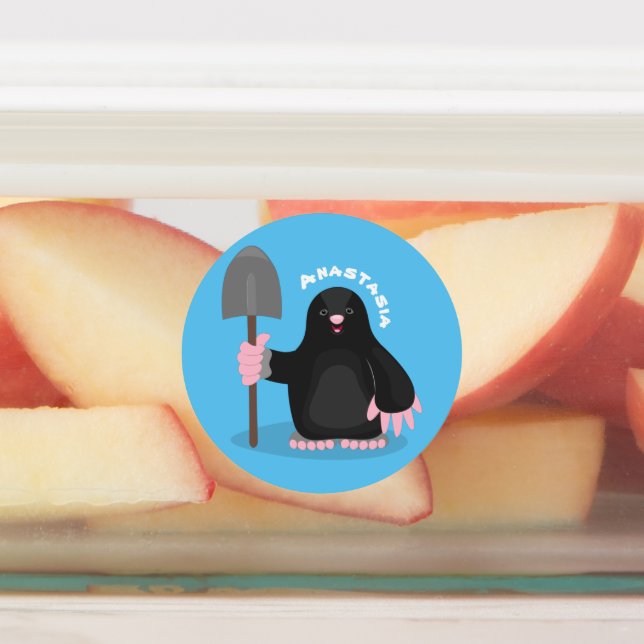 Cute happy mole cartoon illustration (Affixed)