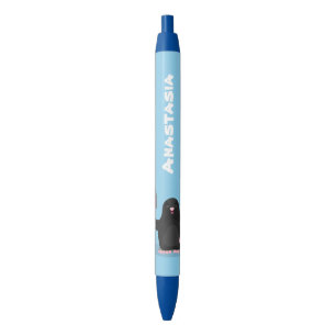 Cute happy mole cartoon illustration black ink pen