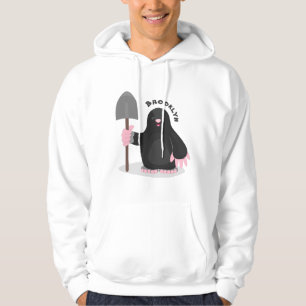 Cute happy mole cartoon illustration hoodie