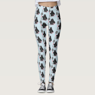 Cute happy mole cartoon illustration leggings