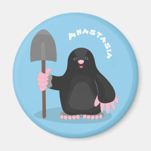 Cute happy mole cartoon illustration magnet