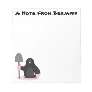 Cute happy mole cartoon illustration notepad