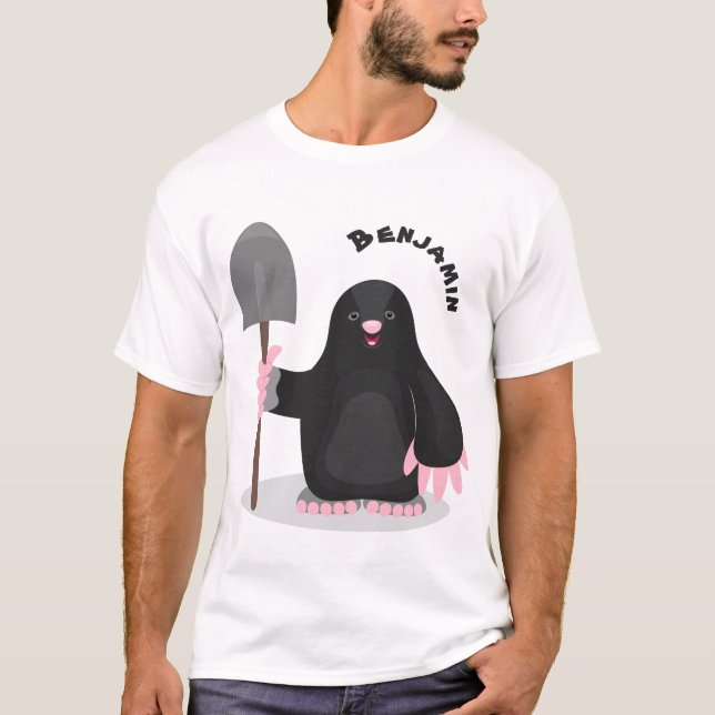 Cute happy mole cartoon illustration T-Shirt (Front)