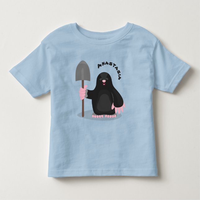 Cute happy mole cartoon illustration toddler T-Shirt (Front)