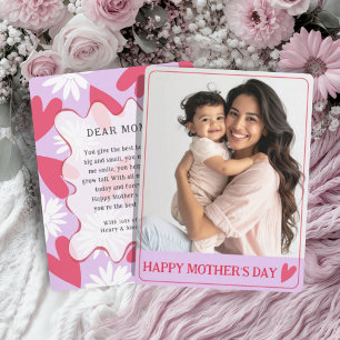 Cute Happy Mother’s Day Purple & Red Photo  