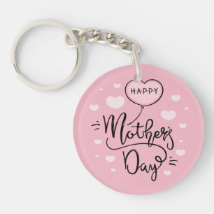 Cute Happy Mother's Day Calligraphy   Keychain